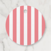 Schneebach Rosa Cabana Stripe Bachelorette Geschenkanhänger (Rückseite)