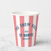 Schneebach Rosa Cabana Stripe Bachelorette Pappbecher (Vorderseite)