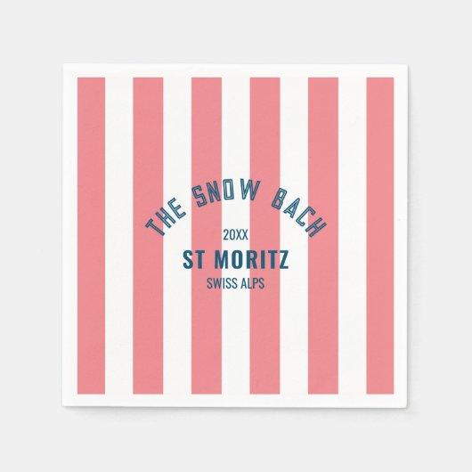 Schneebach Rosa Cabana Stripe Bachelorette Serviette (Vorderseite)