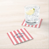 Schneebach Rosa Cabana Stripe Bachelorette Untersetzer (Vor Ort)