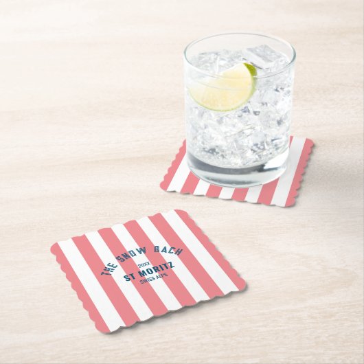 Schneebach Rosa Cabana Stripe Bachelorette Untersetzer (Vor Ort)