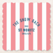 Schneebach Rosa Cabana Stripe Bachelorette Untersetzer (Vorderseite)