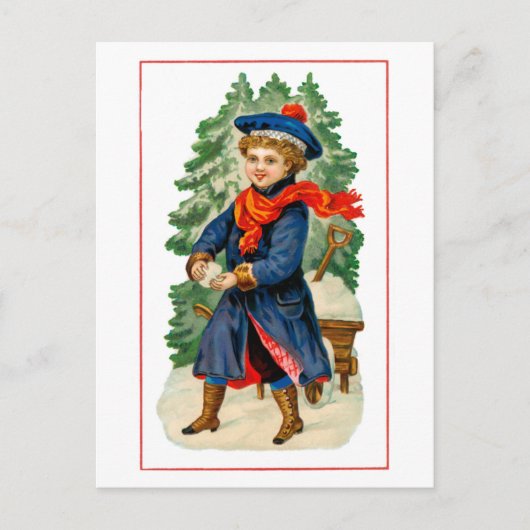 Schneeball für Kinder Postkarte (Vorderseite)