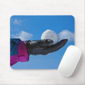 Schneeball in Handschuhhandschuh Mousepad (Mit Mouse)