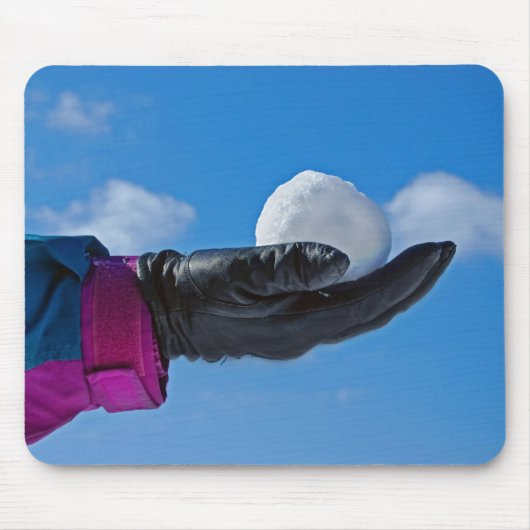 Schneeball in Handschuhhandschuh Mousepad (Vorne)