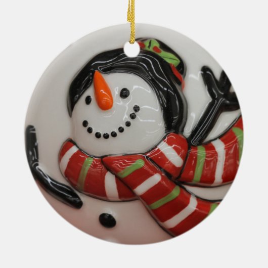 Schneeball Keramik Ornament (Hinten)