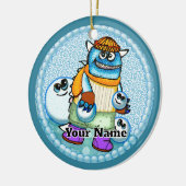 Schneeball-Monster Keramik Ornament (Links)