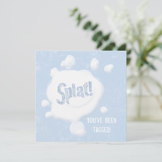 Schneeball Platsch! Party Einladung (Stehend Vorderseite)