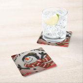 Schneeball Rechteckiger Pappuntersetzer (Vor Ort)