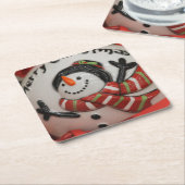 Schneeball Rechteckiger Pappuntersetzer (angewinkelt)