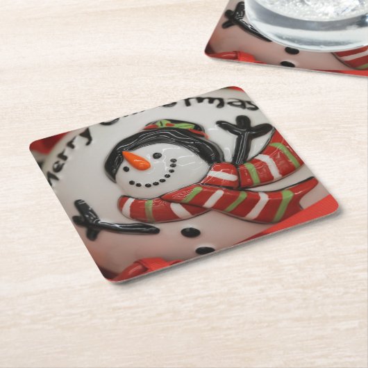 Schneeball Rechteckiger Pappuntersetzer (angewinkelt)