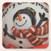 Schneeball Rechteckiger Pappuntersetzer (Vorderseite)