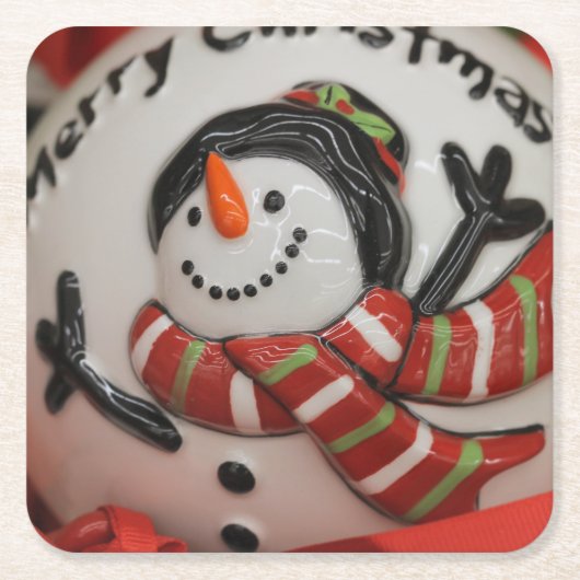 Schneeball Rechteckiger Pappuntersetzer (Vorderseite)