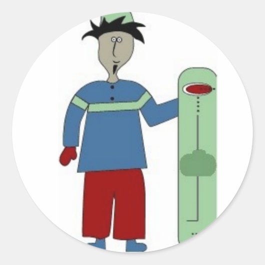 Schneeball Runder Aufkleber (Vorderseite)