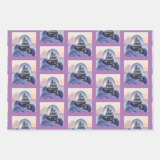 Schneeball Weihnachtsbaum Winterschnee Geschenkpapier Set (Vorderseite 3)