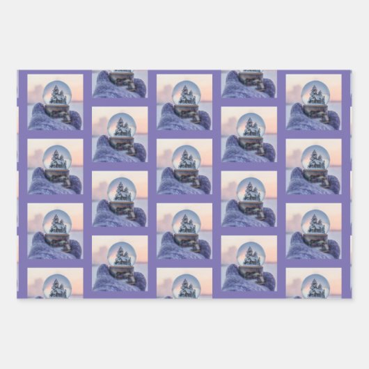 Schneeball Weihnachtsbaum Winterschnee Geschenkpapier Set (Vorderseite 2)