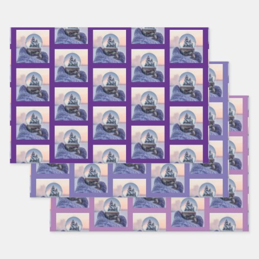 Schneeball Weihnachtsbaum Winterschnee Geschenkpapier Set (Set)