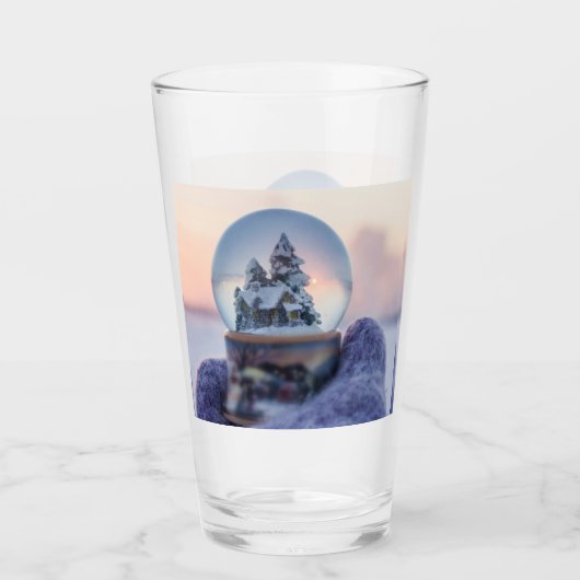 Schneeball Weihnachtsbaum Winterschnee Glas (Vorderseite)