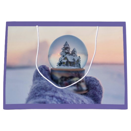 Schneeball Weihnachtsbaum Winterschnee Große Geschenktüte (Vorderseite)