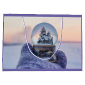 Schneeball Weihnachtsbaum Winterschnee Große Geschenktüte (Rückseite)