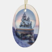 Schneeball Weihnachtsbaum Winterschnee Keramik Ornament (Links)