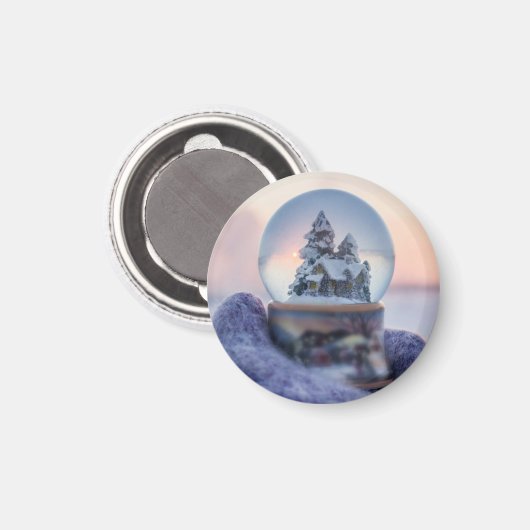 Schneeball Weihnachtsbaum Winterschnee Magnet (Vorderseite/Rückseite)