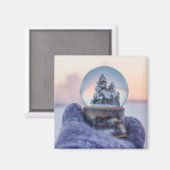 Schneeball Weihnachtsbaum Winterschnee Magnet (Vorderseite/Rückseite)