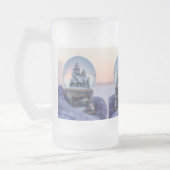 Schneeball Weihnachtsbaum Winterschnee Mattglas Bierglas (Links)