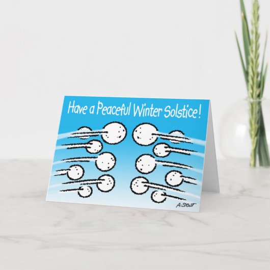 Schneeball Wintersolstice Feiertagskarte (Vorderseite)