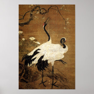 Schneeballanlagen und Zwillingskrane (Ming-Dynasti Poster