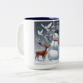 Schneeballblasen-Tasse Zweifarbige Tasse (Vorderseite Links)