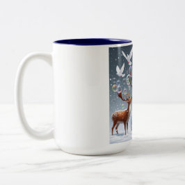 Schneeballblasen-Tasse Zweifarbige Tasse