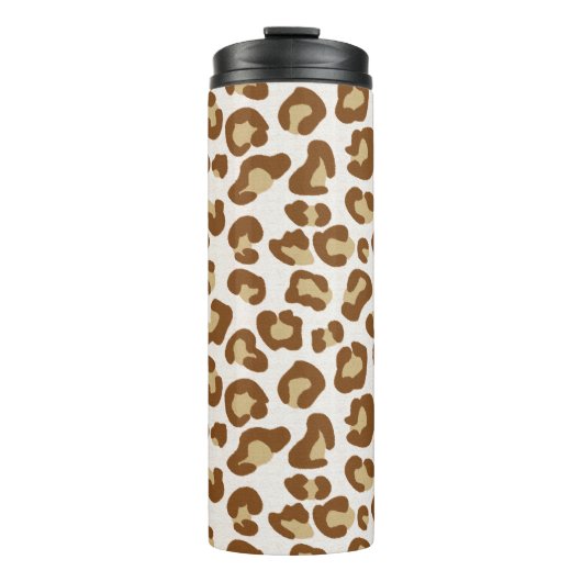 Schneeballdruck, Beige, Tan und Creme Thermosbecher (Vorderseite)