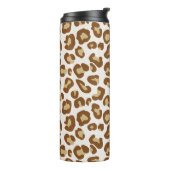 Schneeballdruck, Beige, Tan und Creme Thermosbecher (Nach links gedreht)