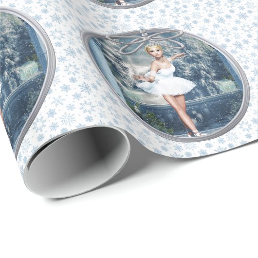 Schneeballdruckerin Ballerina Nutcracker Geschenkpapier (Rolleneckpunkt)