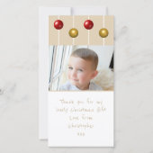 Schneebälle und Fotos Weihnachten Dankeskarte (Rückseite)