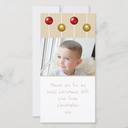 Schneebälle und Fotos Weihnachten Dankeskarte (Rückseite)