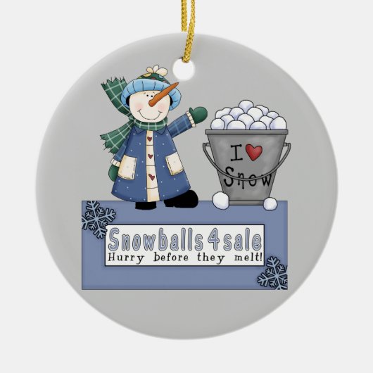 Schneebälle zum Verkauf Keramik Ornament (Vorne)