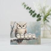 Schneeballfamilie Postkarte (Stehend Vorderseite)