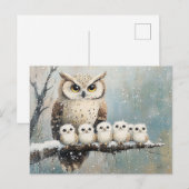 Schneeballfamilie Postkarte (Vorne/Hinten)