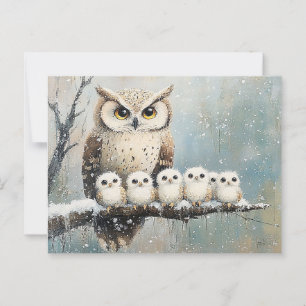 Schneeballfamilie Postkarte