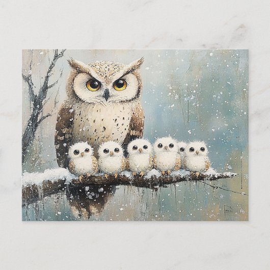 Schneeballfamilie Postkarte (Vorderseite)