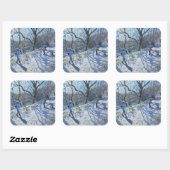 Schneeballkampf 2007 quadratischer aufkleber (Blatt)