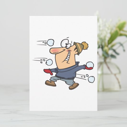 Schneeballkampf Einladung (Stehend Vorderseite)