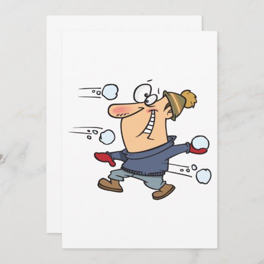 Schneeballkampf Einladung (Vorne/Hinten)