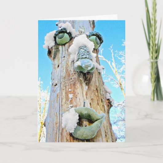 Schneeballkampf Feiertagskarte (Vorderseite)