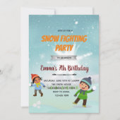 Schneeballkampf Geburtstagseinladung Einladung (Vorderseite)