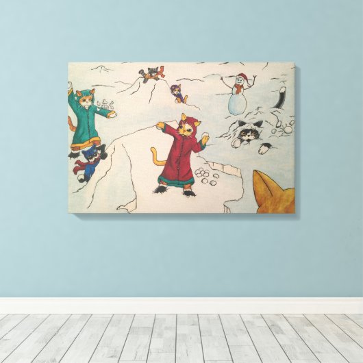 Schneeballkampf Leinwanddruck (Insitu (Holzboden))