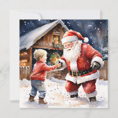 Schneeballkampf mit Weihnachten Karte (Vorderseite)