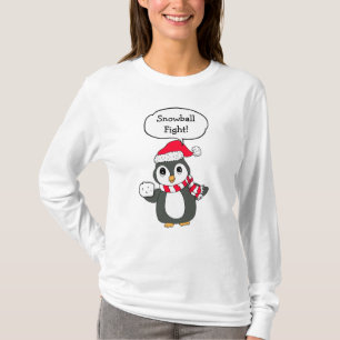 Schneeballkampf, Niedlicher Weihnachts-Penguin-Url T-Shirt